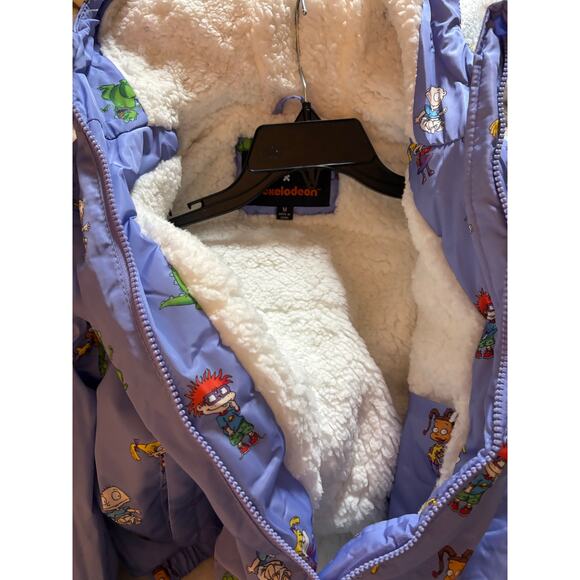 New Members Only Juniors Nickelodeon Rugrats Jacket Purple Zip Hooded Coat M - Picture 6 of 7